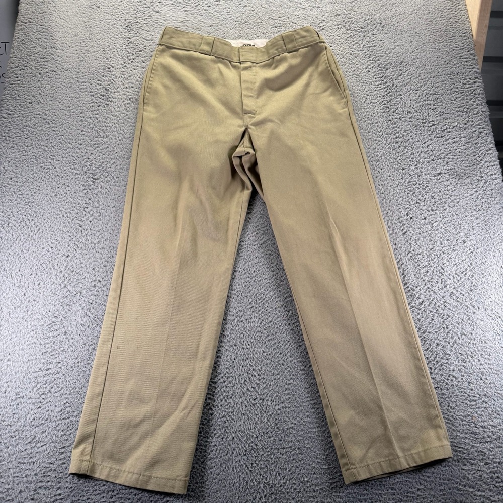 Dickies 874 Pant Mens 34x32 Brown‎ Polyester Khakis Straight Utility Workwear
